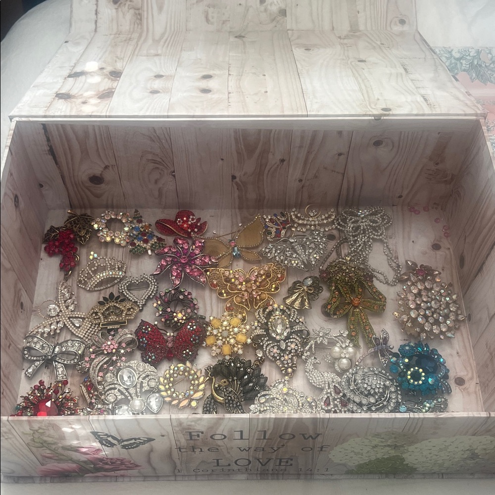 Assorted Colorful Brooch Collection